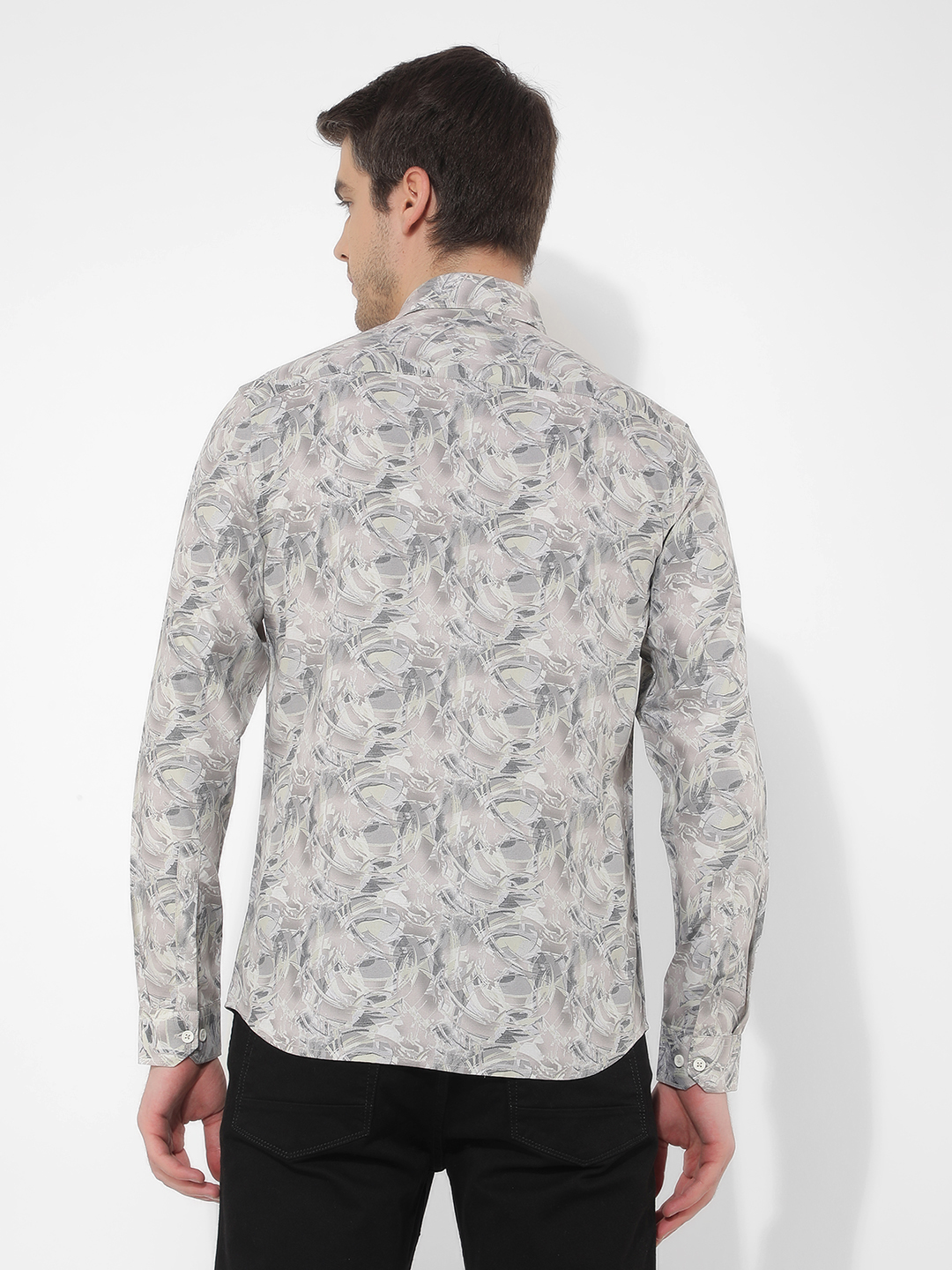 Numero Uno Men Abstract Light Green Shirt